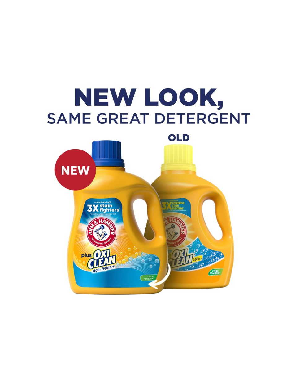 Arm & Hammer Plus OxiClean Clean Meadow, 77 cargas de detergente líquido para ropa
