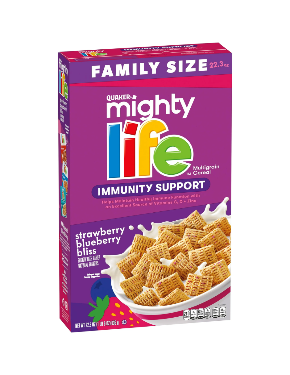 Cereales Quaker Mighty Life con frutos rojos, 635 gr