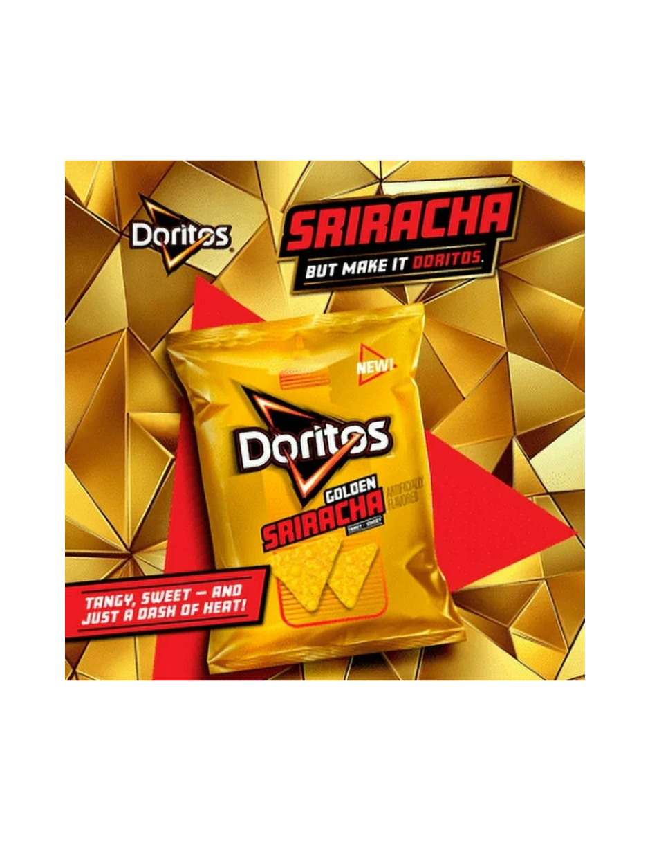 Doritos Sriracha, Dorado y Ácido, Bolsa de 262 gr