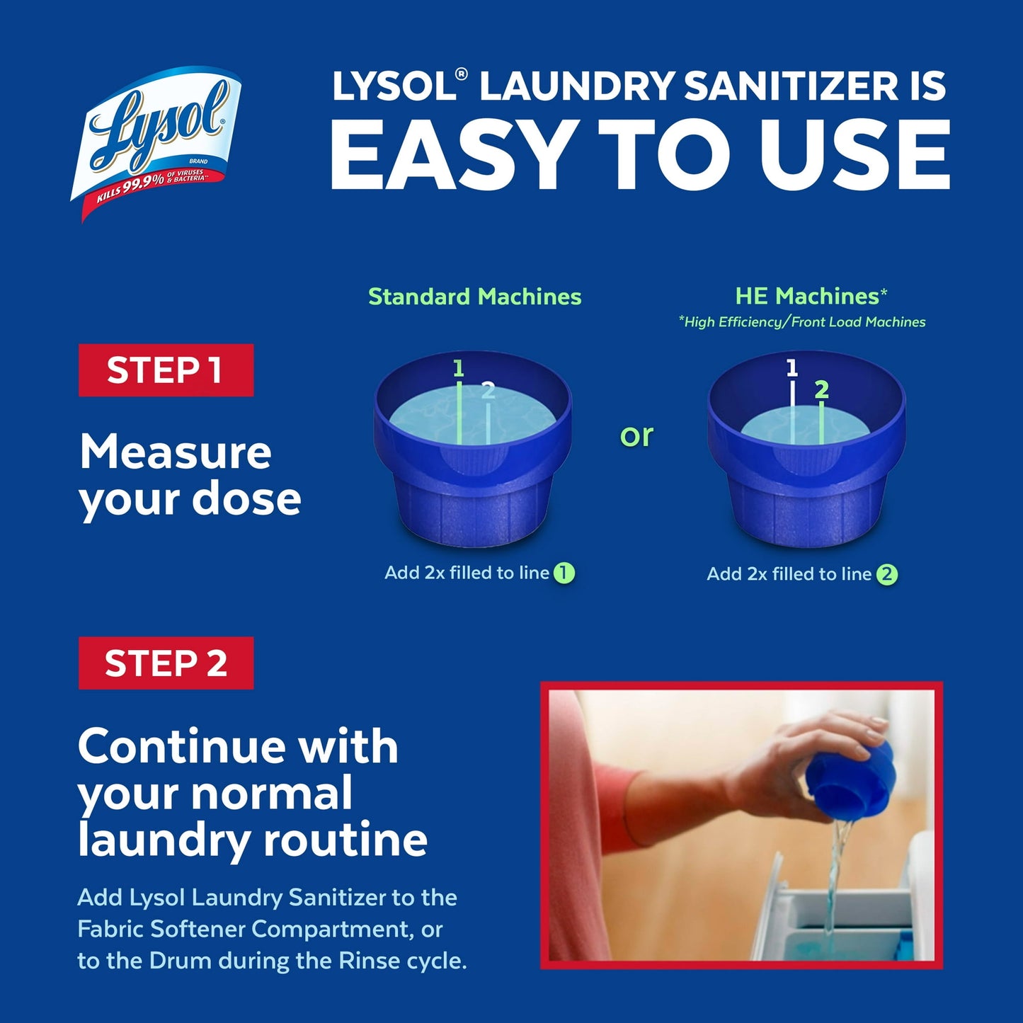 Desinfectante para ropa Lysol, Sport, elimina los olores y mata las bacterias 2.6L