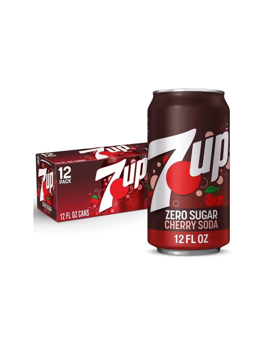 Refresco 7 up Cherry sin azúcar 12 pack