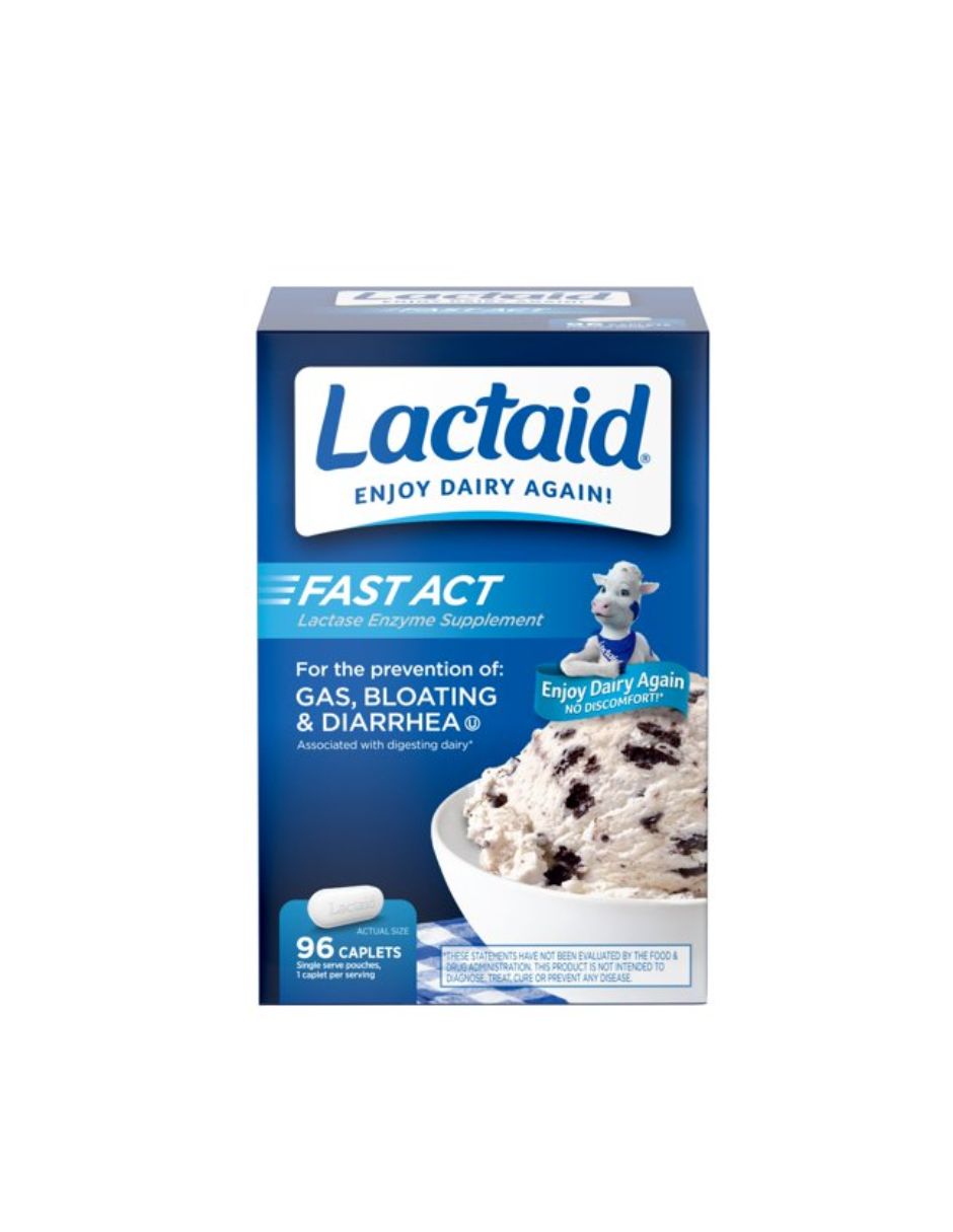 Lactaid cápsulas para intolerancia a la lactosa, 96 tabletas