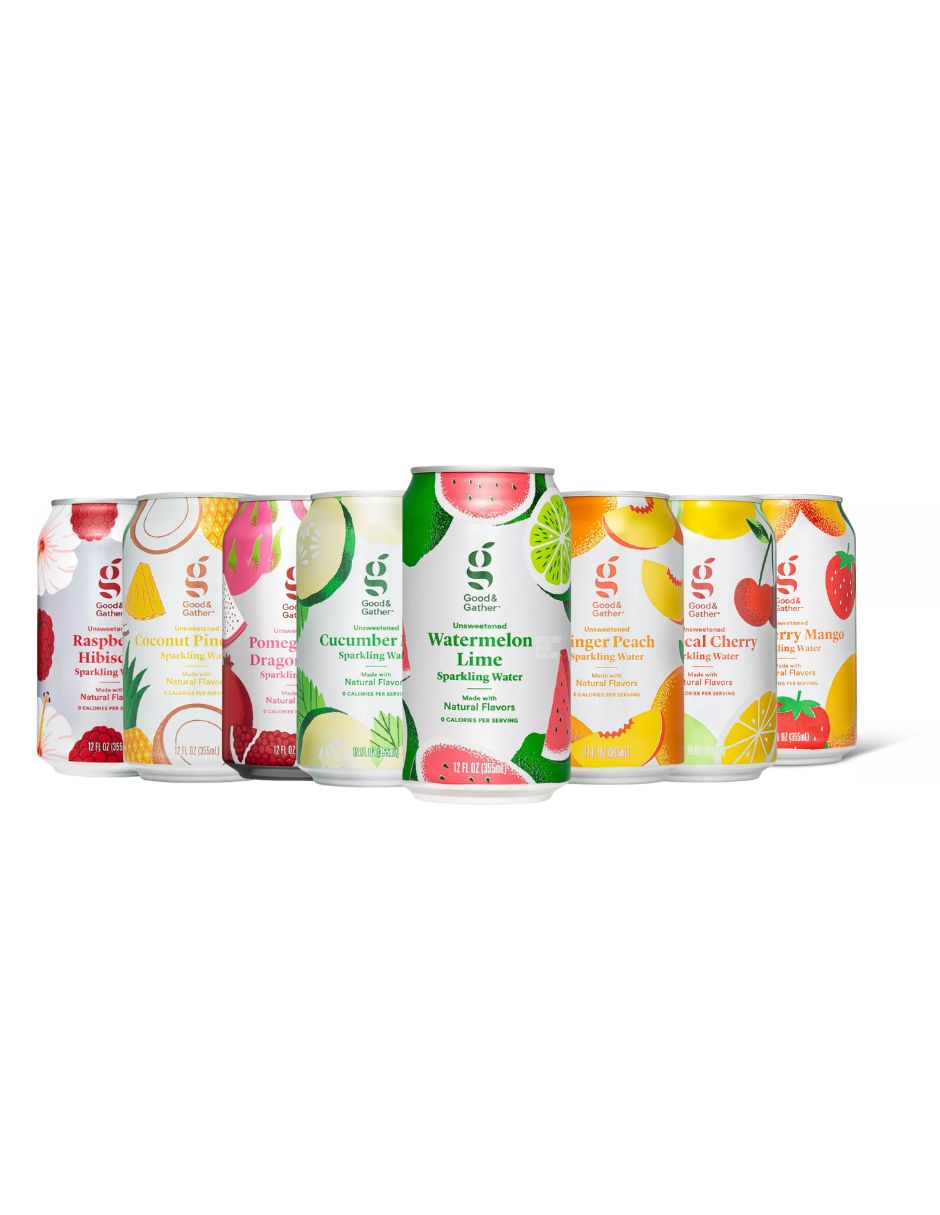 Good & Gather agua mineral 8 pack (Variedad de sabores)