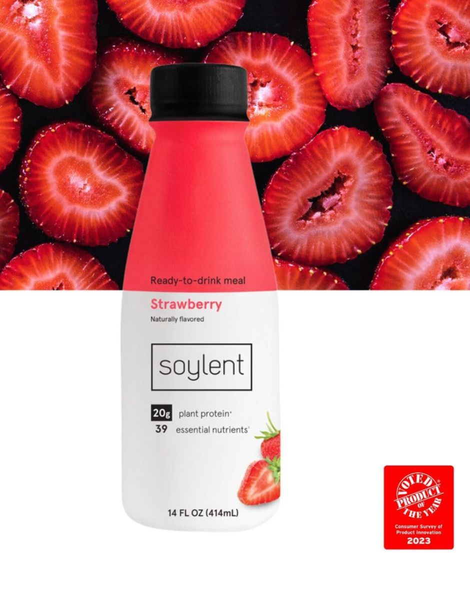 Bebida Proteica Soylent Fresa Proteína Vegetal 414 ml 12 pack