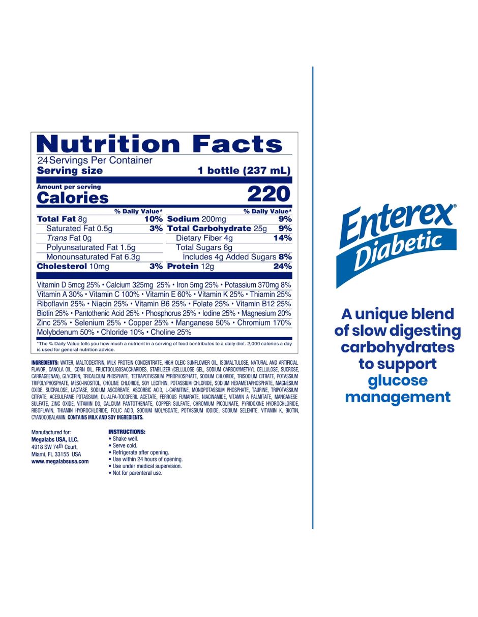 Bebida Nutricional Enterex Control Carbohidratos Vainilla 237 ml 6 pack