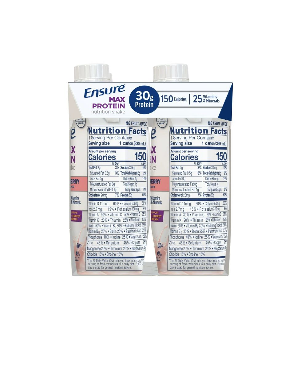 Bebida Proteica Ensure Max Protein Fresa 330ml 4 pack
