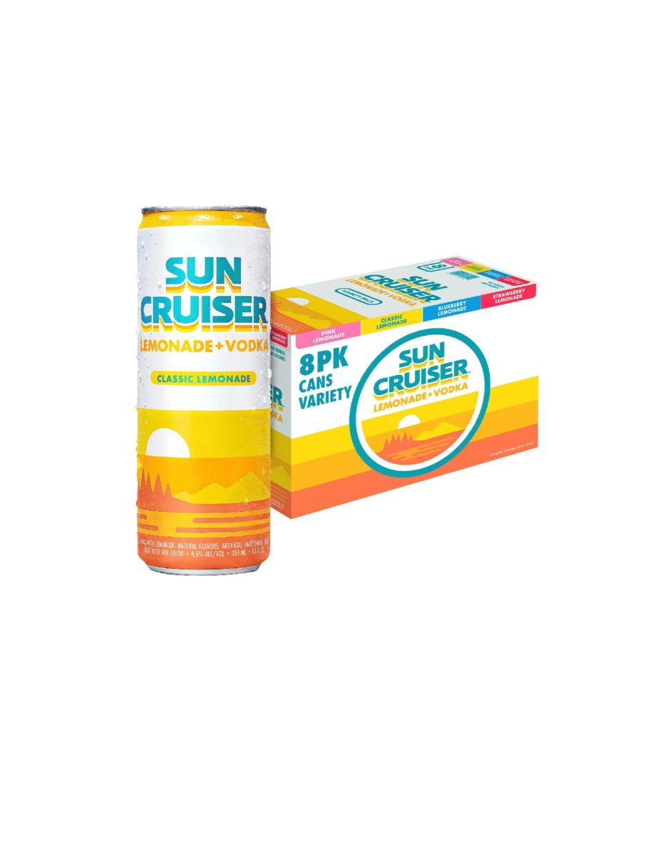 Bebida Preparada Vodka Sun Cruiser Limonada Variado 8 Latas 355 ml
