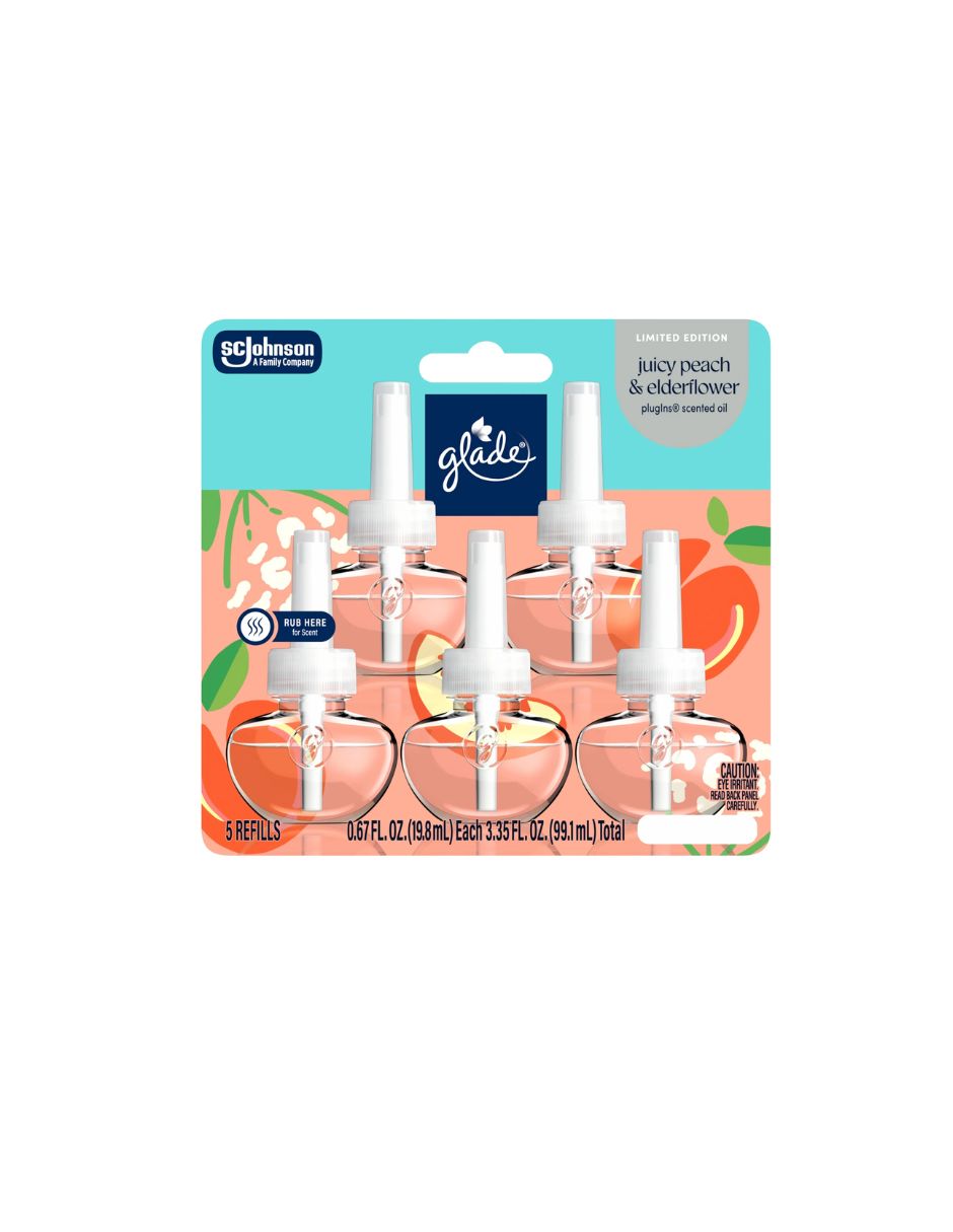 Repuestos Ambientador en Aceite Glade PlugIns Durazno Floral 5 Piezas