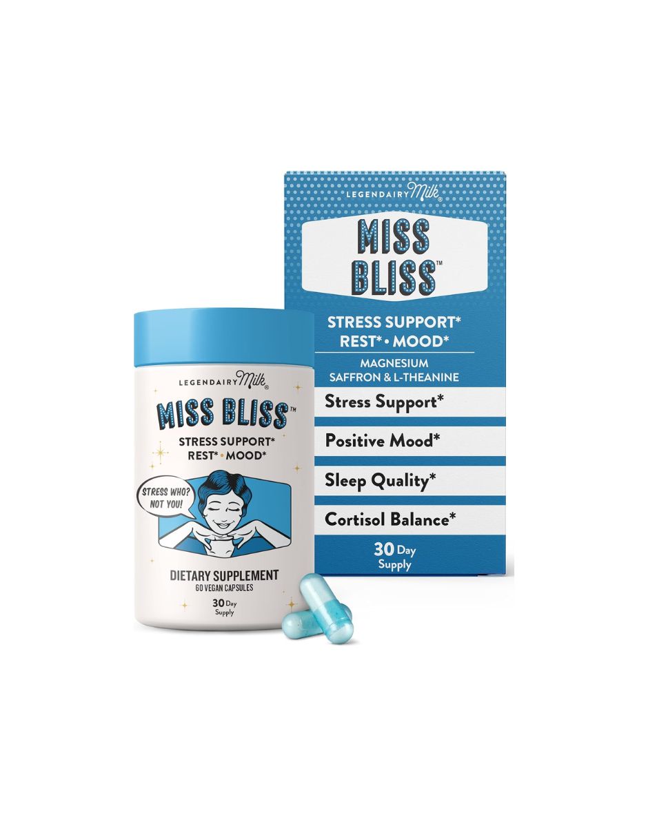 Suplemento Calmante Legendairy Milk Miss Bliss 60 Cápsulas