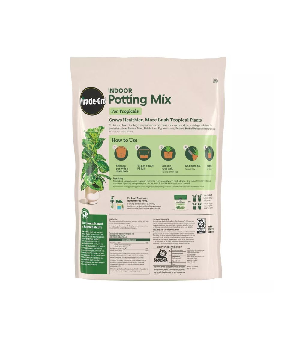 Sustrato Tropical Miracle-Gro Interior 3.4 kg