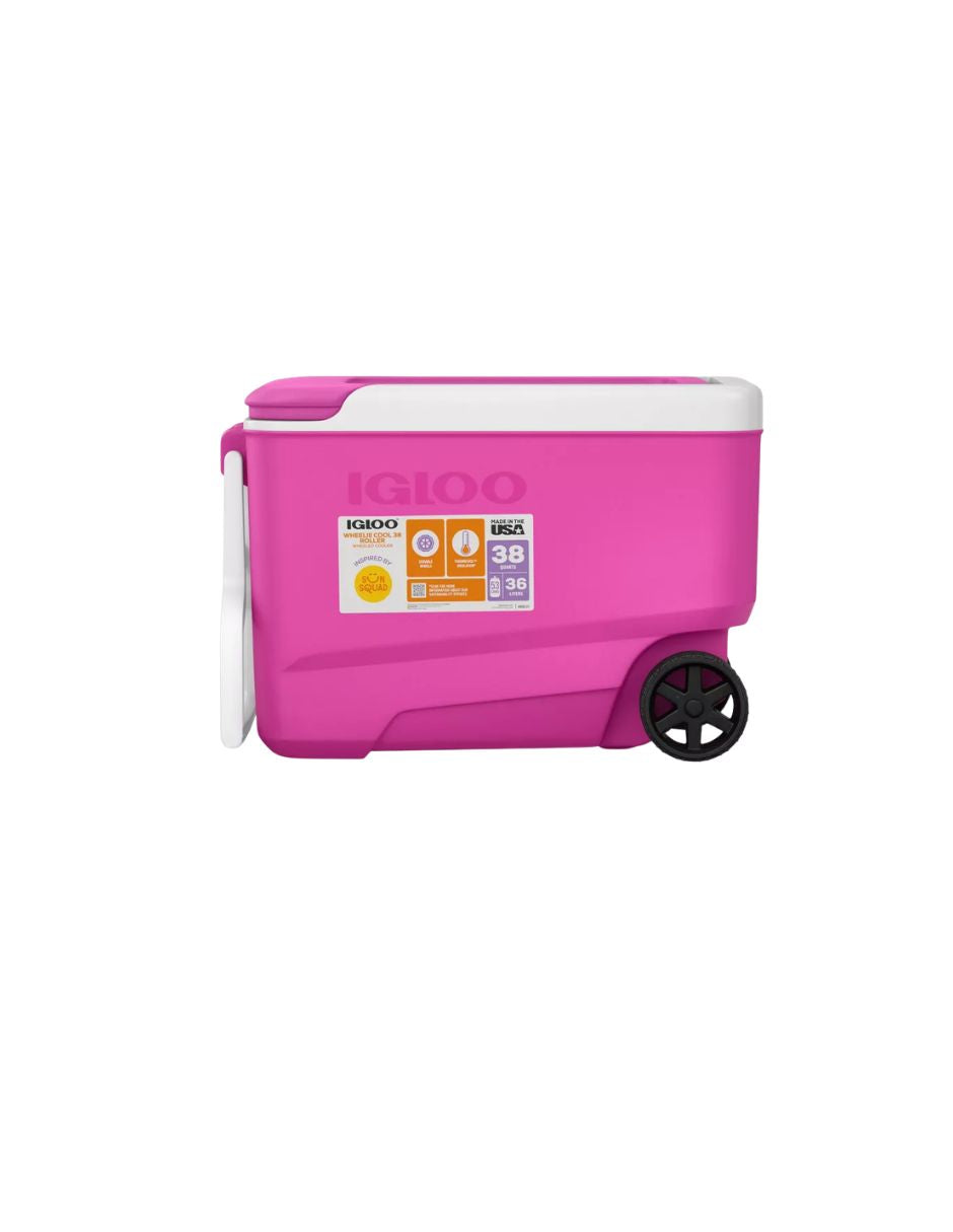 Hielera Portátil Sun Squad Rosa con Ruedas 36 L