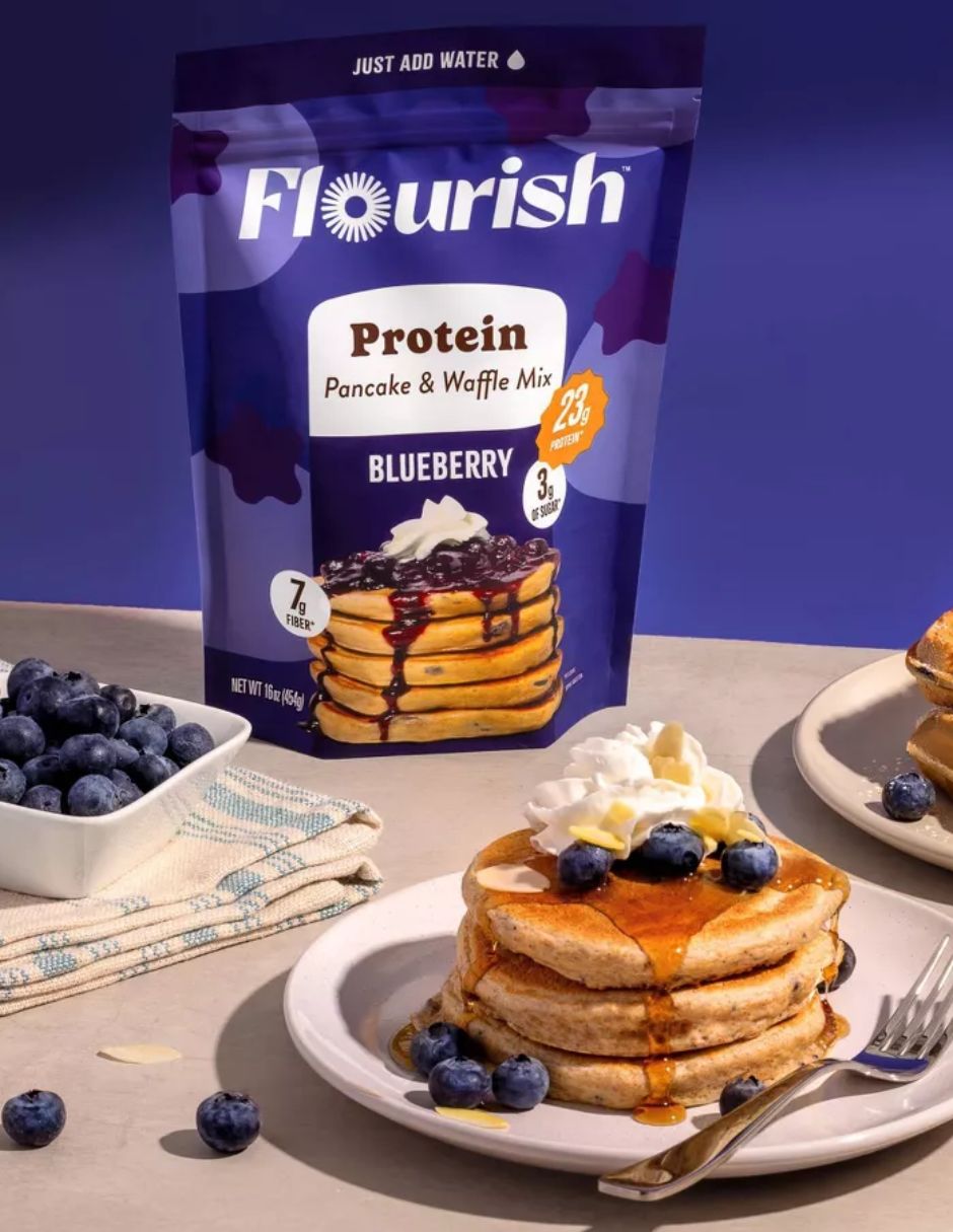 Flourish Mezcla Proteína para Panqueques Arándano 454 g