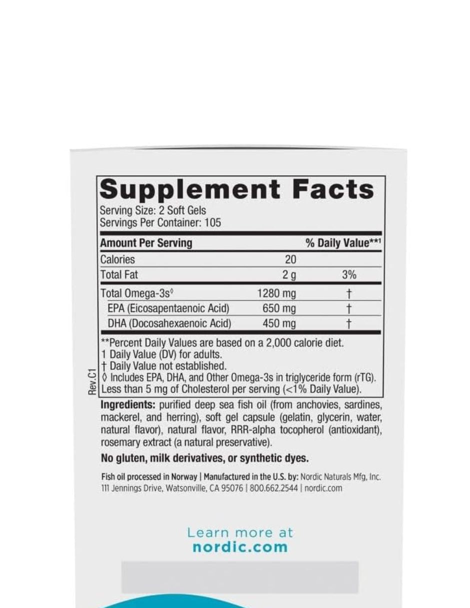 Omega 3 Nordic Naturals Ultimate Omega 210 Cápsulas