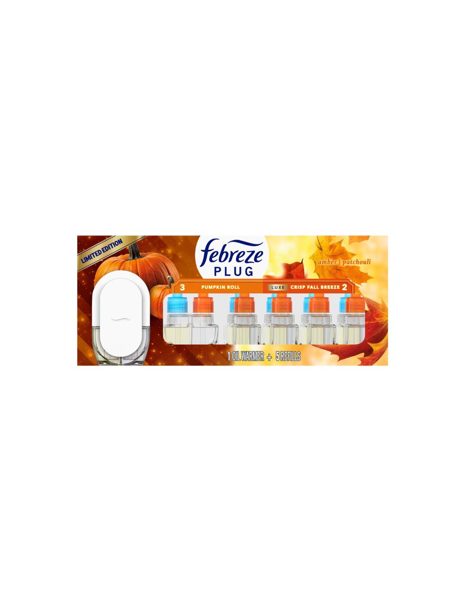 Ambientador Febreze Pumpkin y Fall Breeze 5 Recambios 129 ml