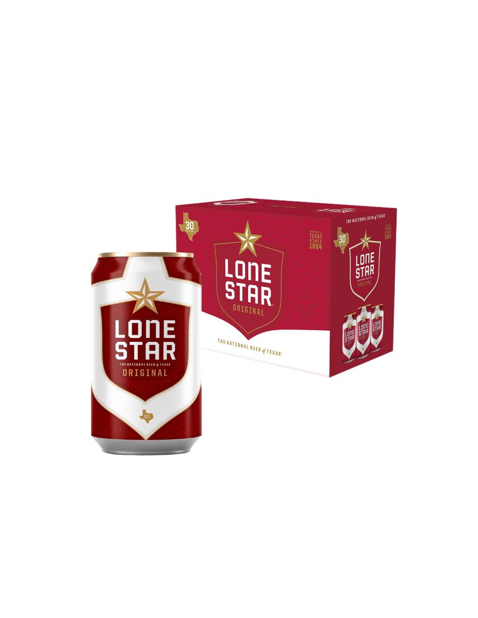 Cerveza Lager Lone Star Paquete 30 Latas 355 ml