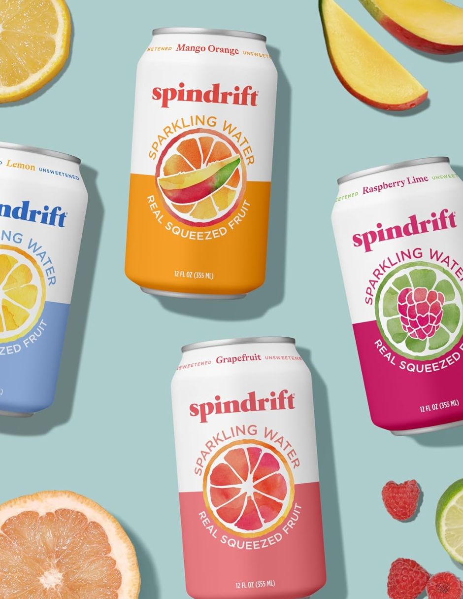 Agua Mineral Spindrift Frutas Surtidas 20 Latas 355 ml