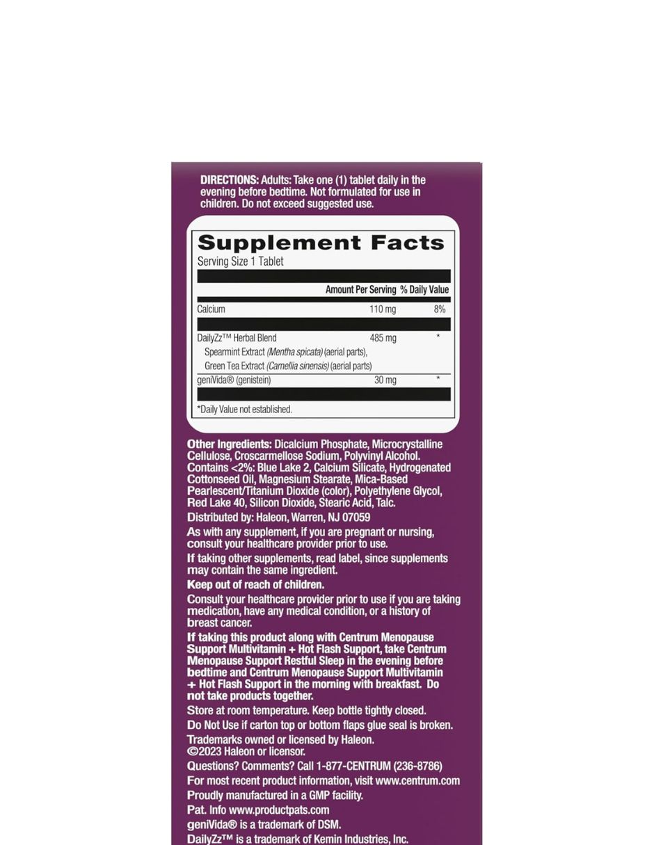 Suplemento Menopausia Centrum Sueño 28 Tabletas