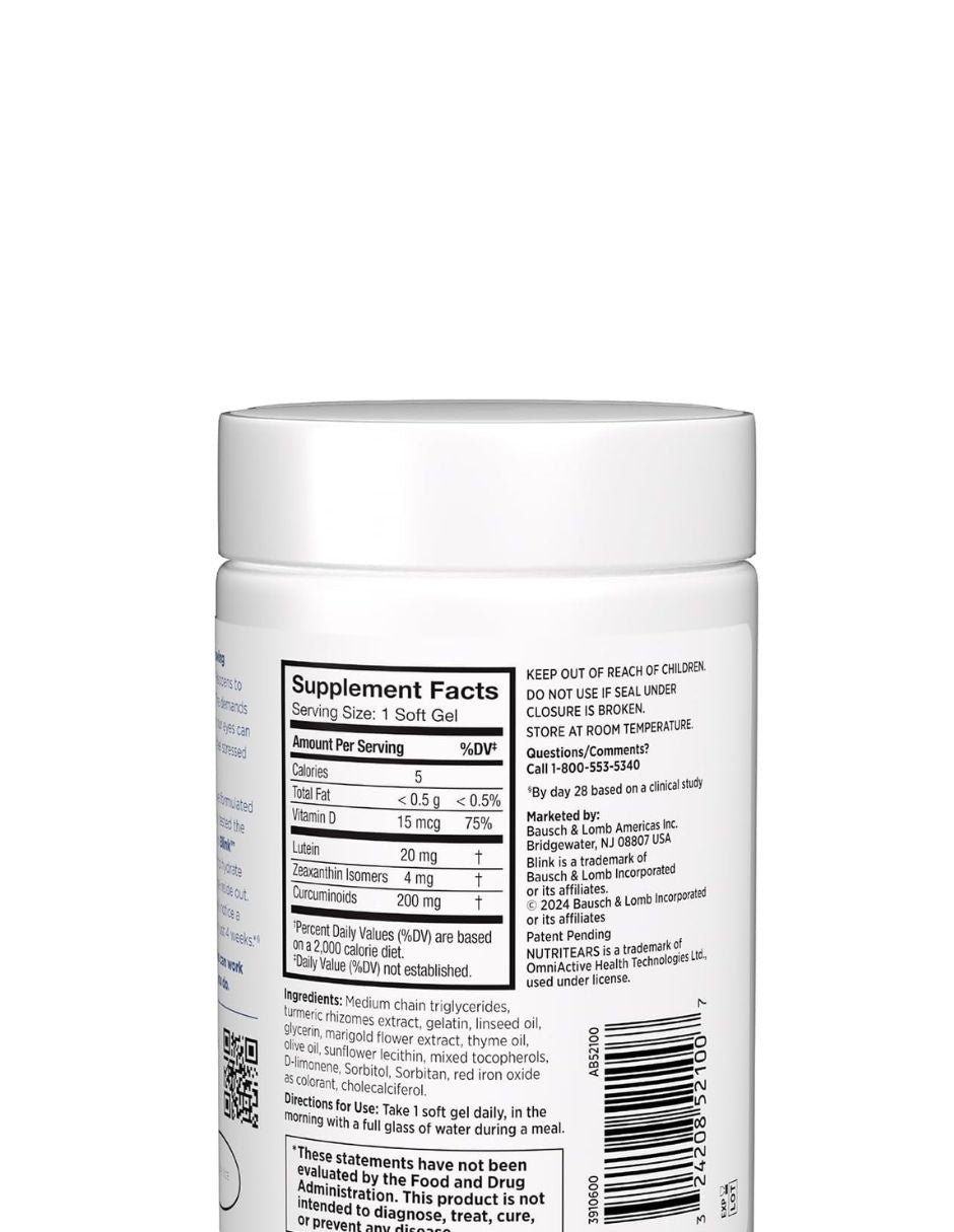Suplemento Ojos Secos Blink NutriTears 50 Cápsulas