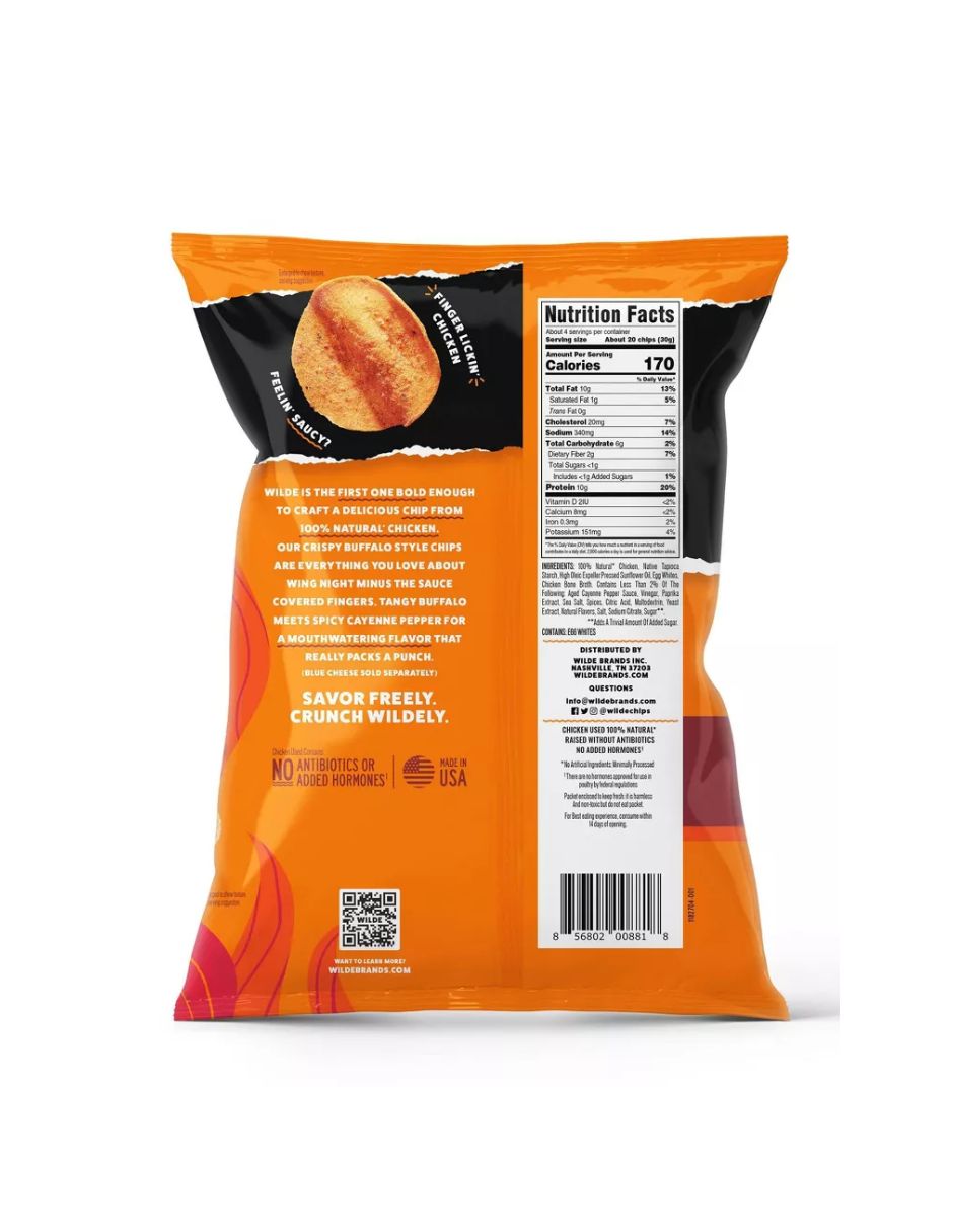Chips de proteína Wilde sabor buffalo 113 g
