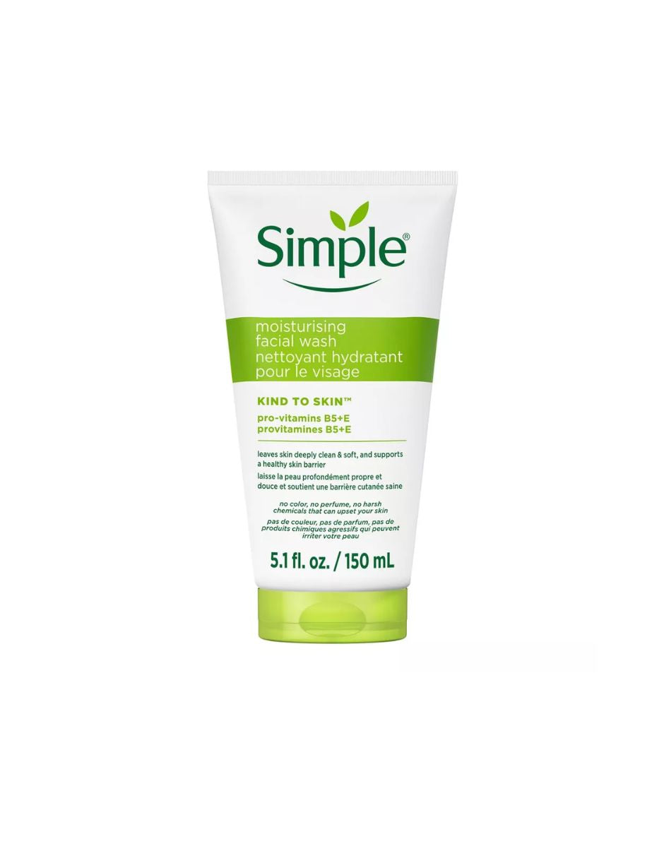 Simple Limpiador facial hidratante sin perfume 148ml