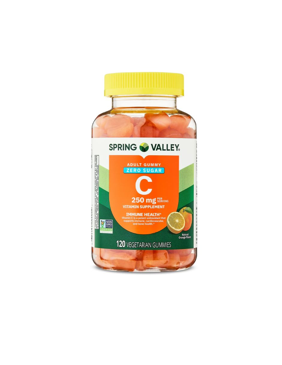 Spring Valley Gomitas Vitamin C sin azúcar suplemento 250 mg, 120 unidades