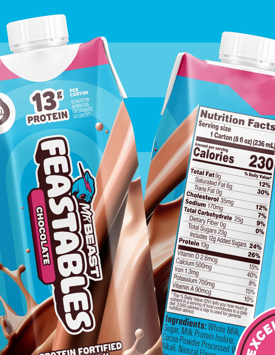 Leche con Chocolate Fortificada Feastables 237 ml Pack 6