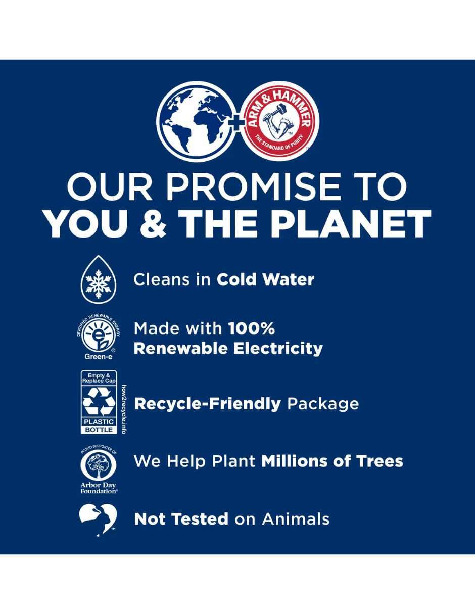 Arm & Hammer Plus OxiClean Odor Blaster Fresh Burst, 128 cargas de detergente líquido para ropa