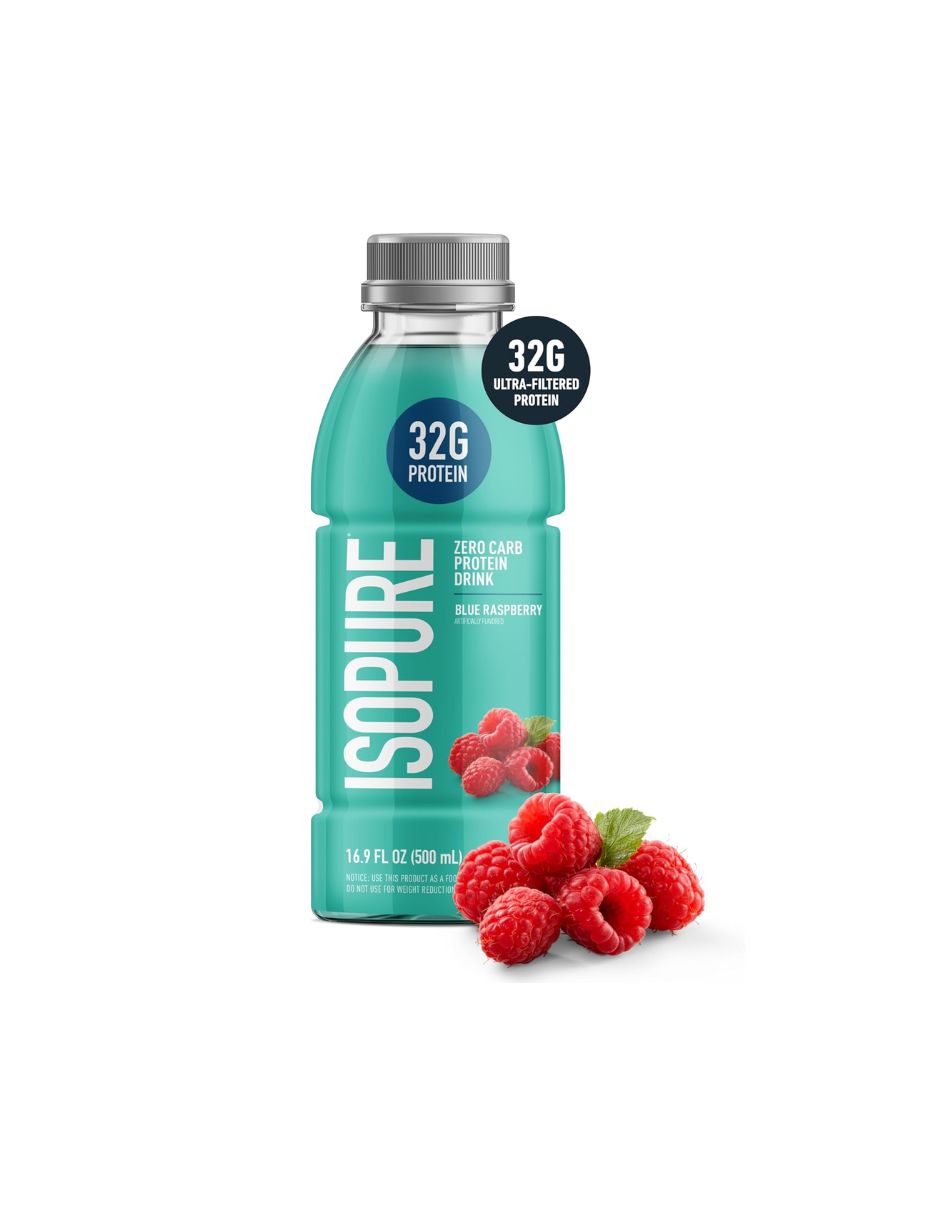 Isopure Zero Carb Bebida Proteína 32 g Raspberry 12 Pack 500 ml