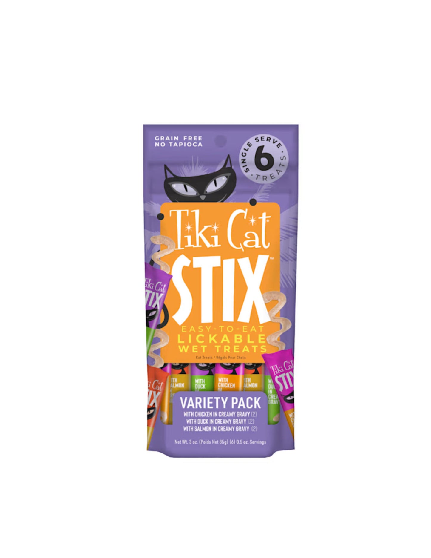 Premios húmedos cremosos para gato Tiki Cat Stix Paquete Variado 6 x 14 g