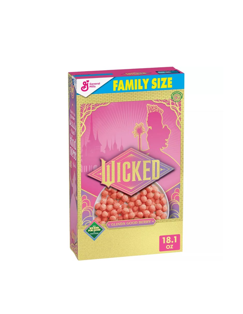 Cereal Wicked Glinda Good Berry Edición limitada con sabor a fresa 513gr