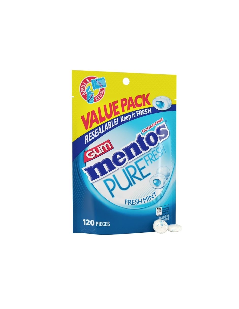 Mentos Pure Fresh Chicle Sin Azúcar 120 Unidades (variedad)