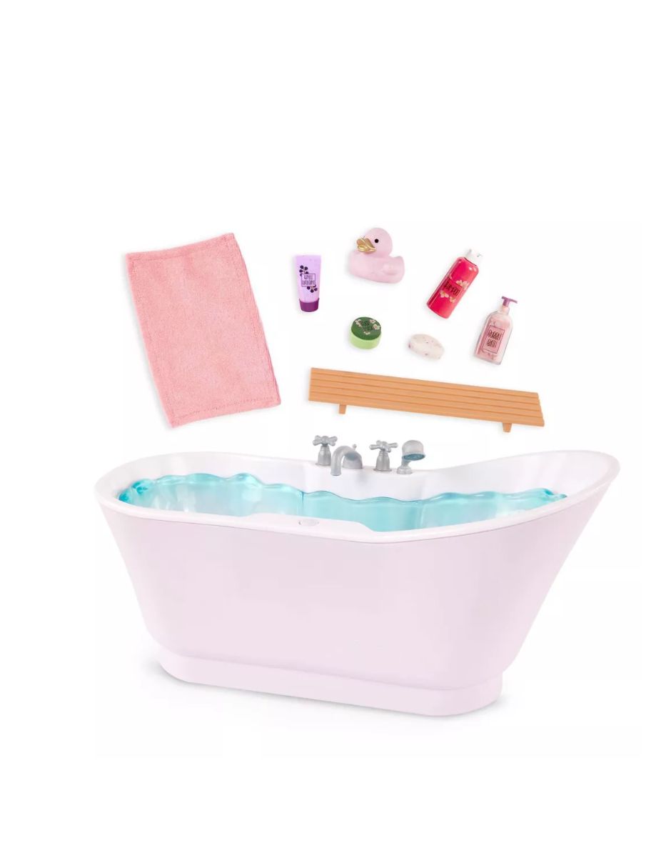 Bañera con burbujas Our Generation Accesorio interactivo con sonidos para muñecas de 45 cm