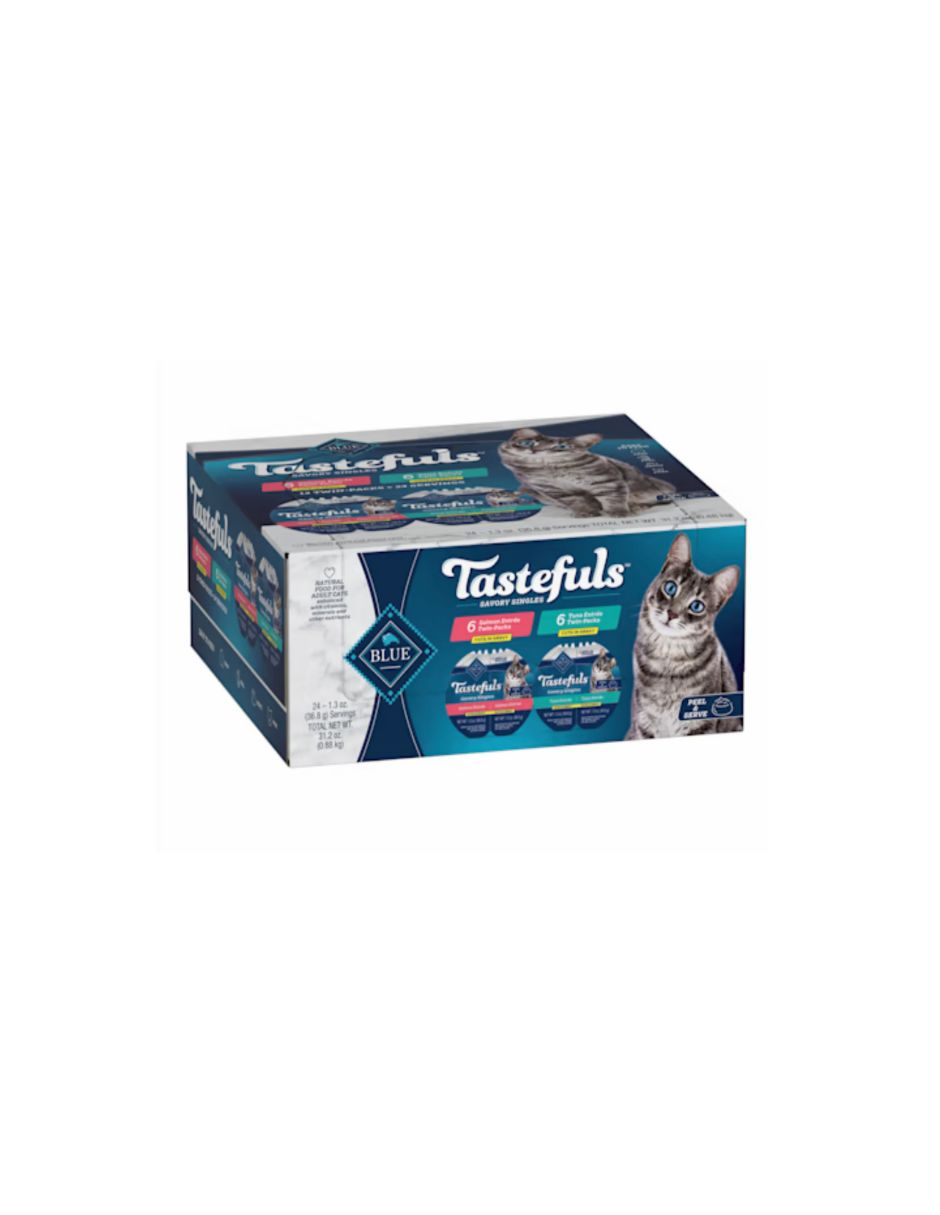 Blue Buffalo Tastefuls comida húmeda para gatos salmón/atún en salsa 12 pack