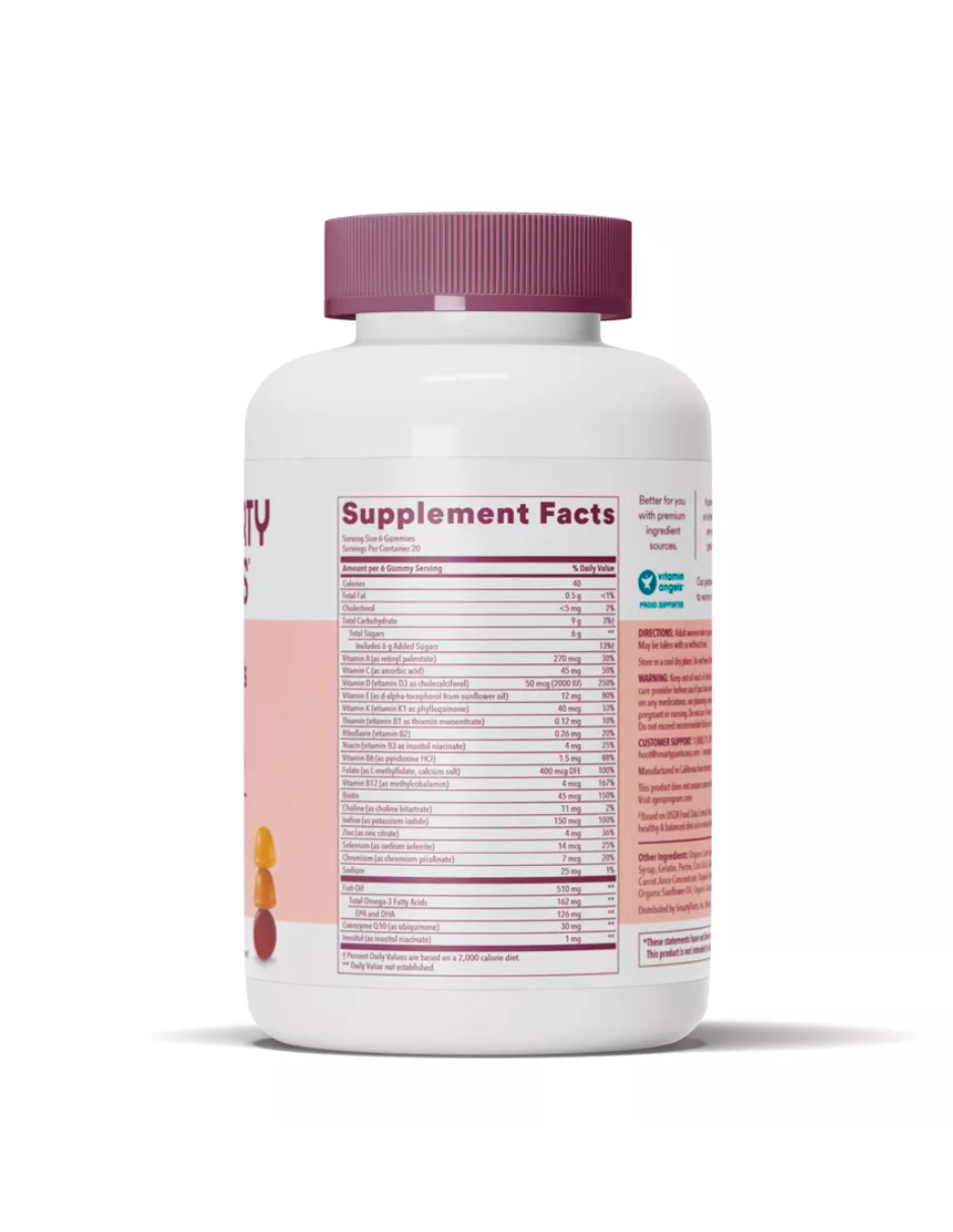 SmartyPants gomitas Omega 3 para mujeres con D3, C y B12, 120 unidades