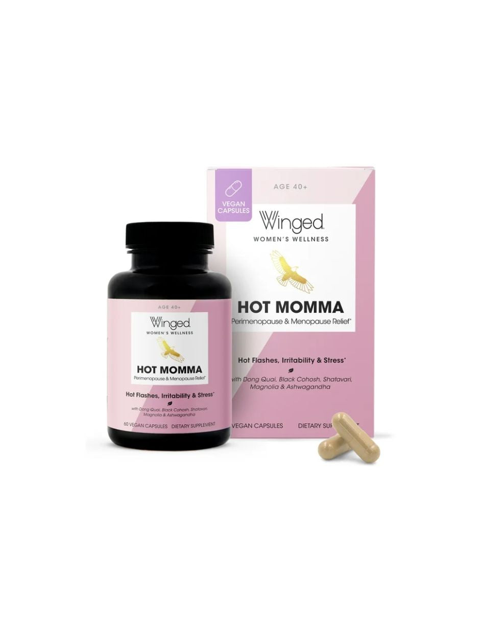 Winged Wellness Hot Momma suplemento para menopausia 60 cápsulas