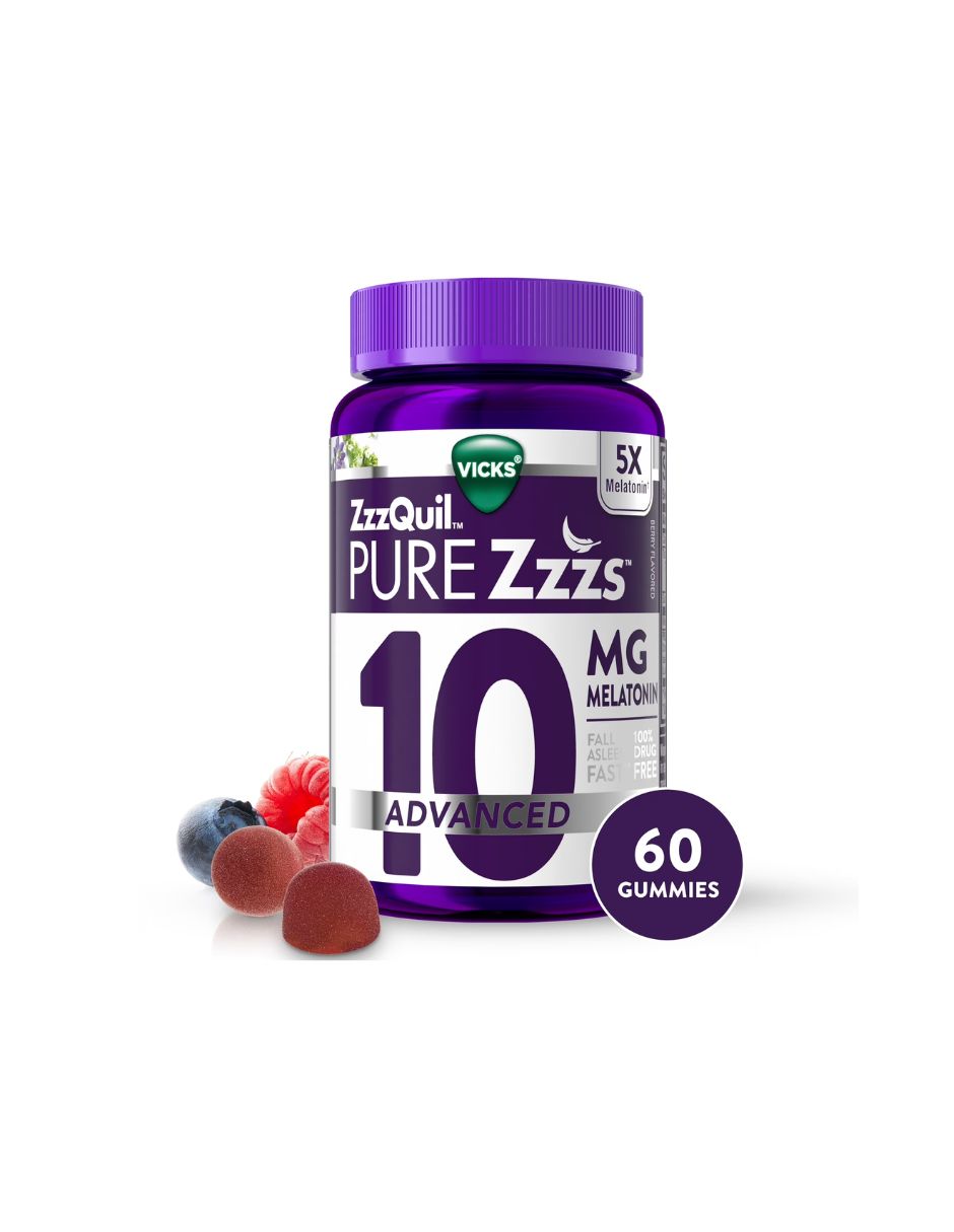 Vicks ZzzQuil Pure Zzzs Melatonina 10 mg 60 Gomitas