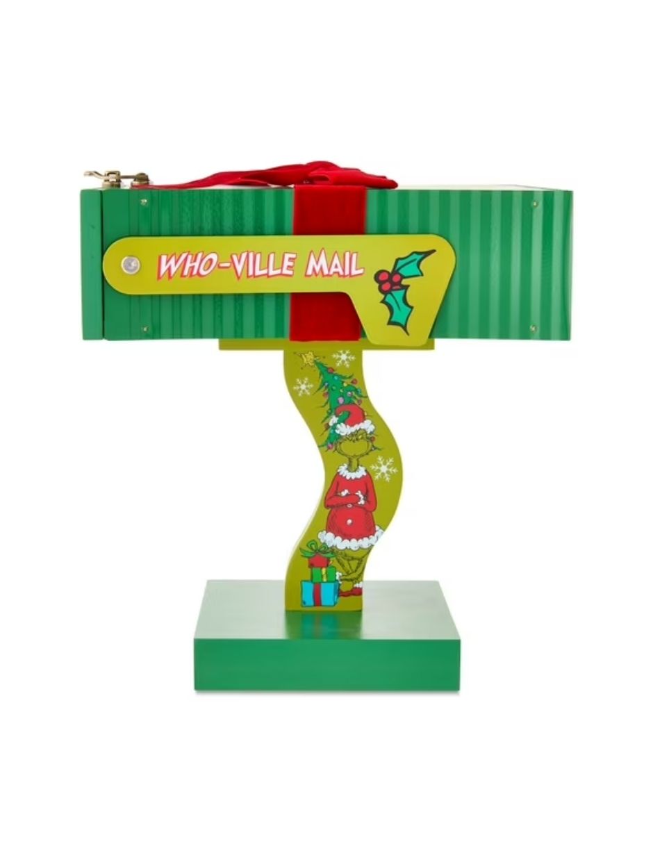 Buzón Decorativo Navideño Grinch Whoville Verde – 9.2" MDF