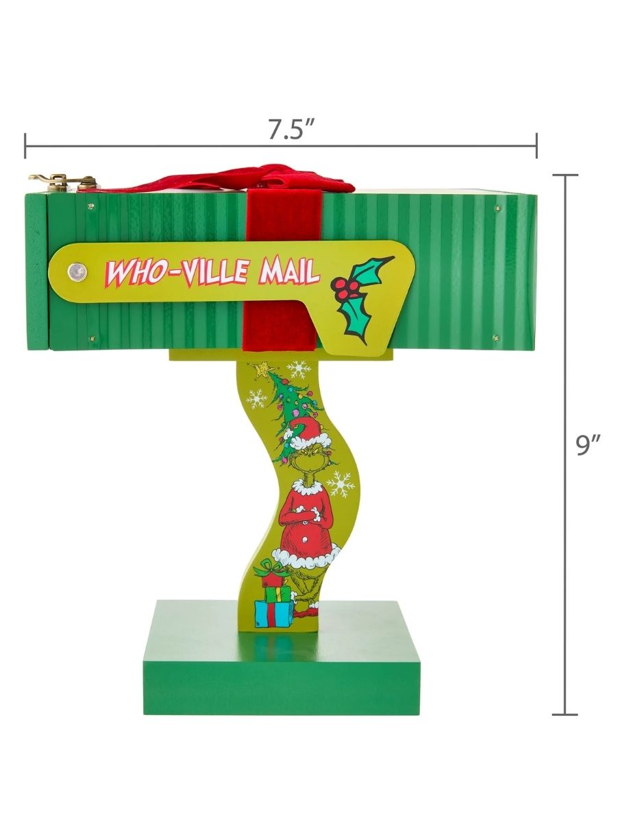 Buzón Decorativo Navideño Grinch Whoville Verde – 9.2" MDF