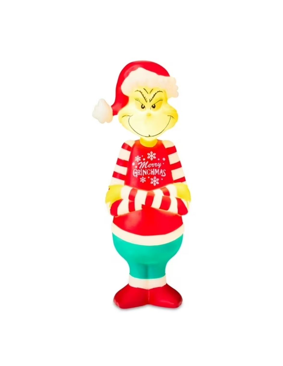 Molde de Soplado Navideño LED Grinch en Pijama – 14" Decoración