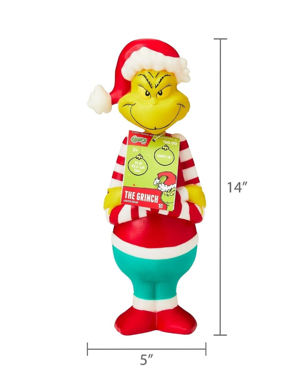 Molde de Soplado Navideño LED Grinch en Pijama – 14" Decoración