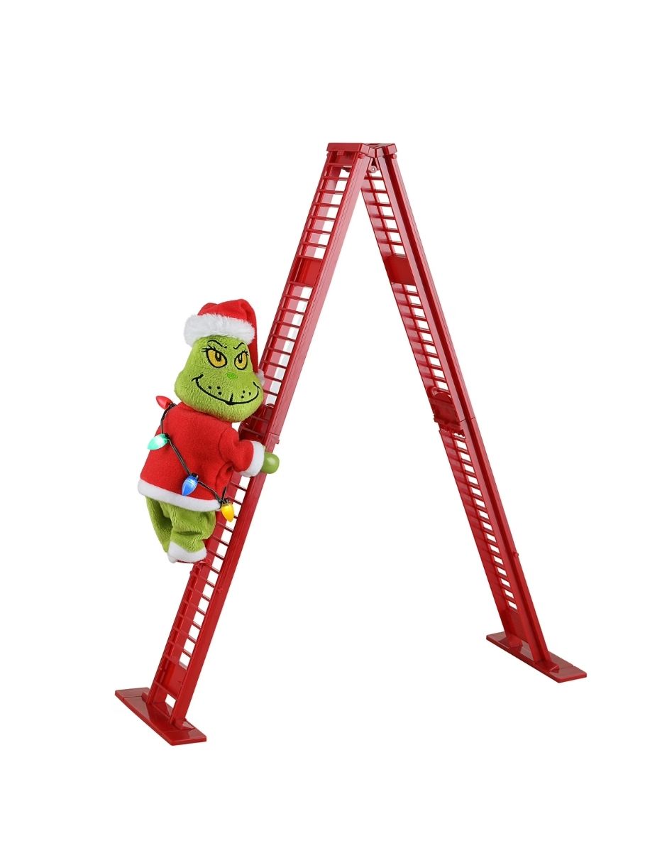 Decoración Animada de Mesa Grinch Escalador – 17" Mr. Christmas