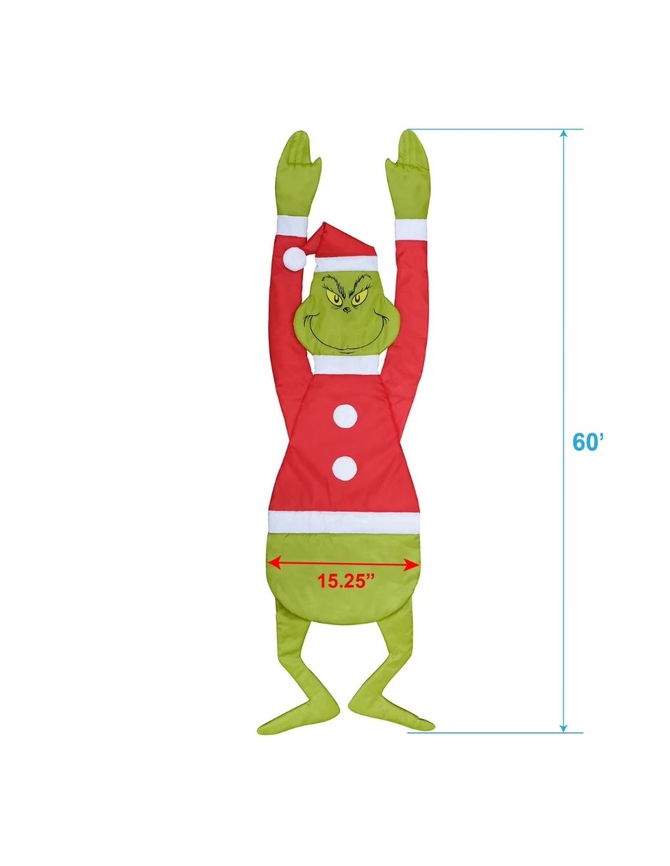 Decoración Exterior Hang On Grinch – Cómo el Grinch Robó la Navidad, 1,5 m