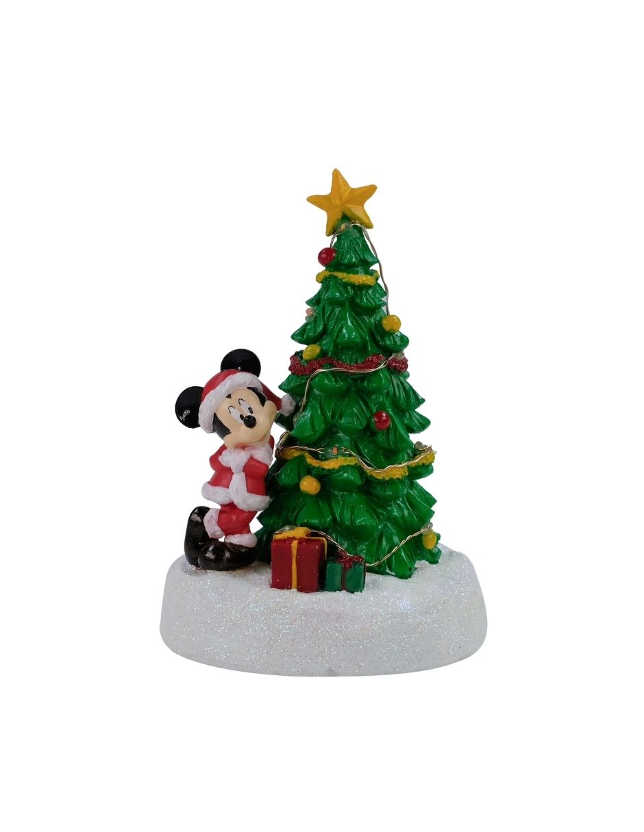Árbol de Navidad Iluminado con Figura Mickey Mouse Disney - Aldea Coleccionable