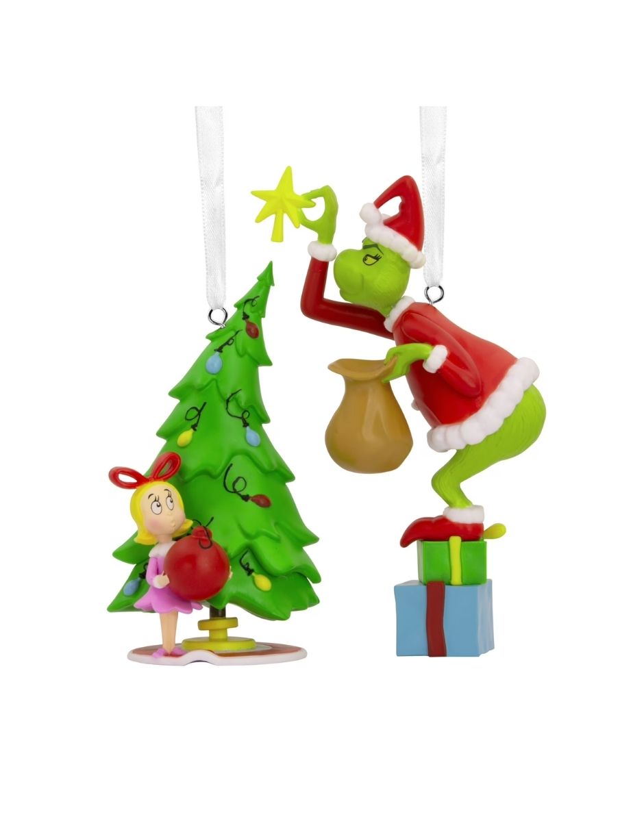 Adornos Navideños Hallmark Grinch y Cindy-Lou Who - Juego de 2 Piezas