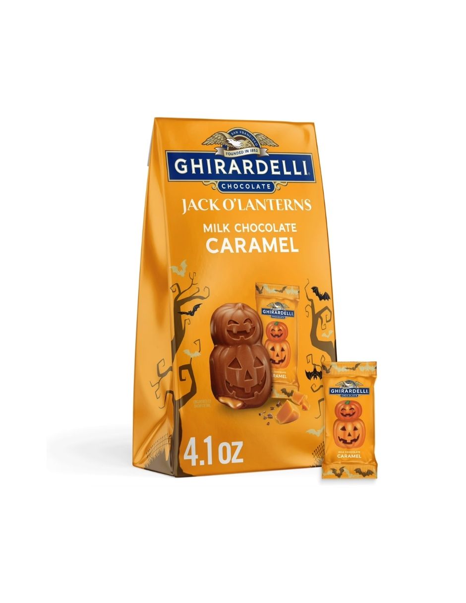 Chocolates Ghirardelli Jack O’Lantern Caramelo y Chocolate con Leche Bolsa 116 g