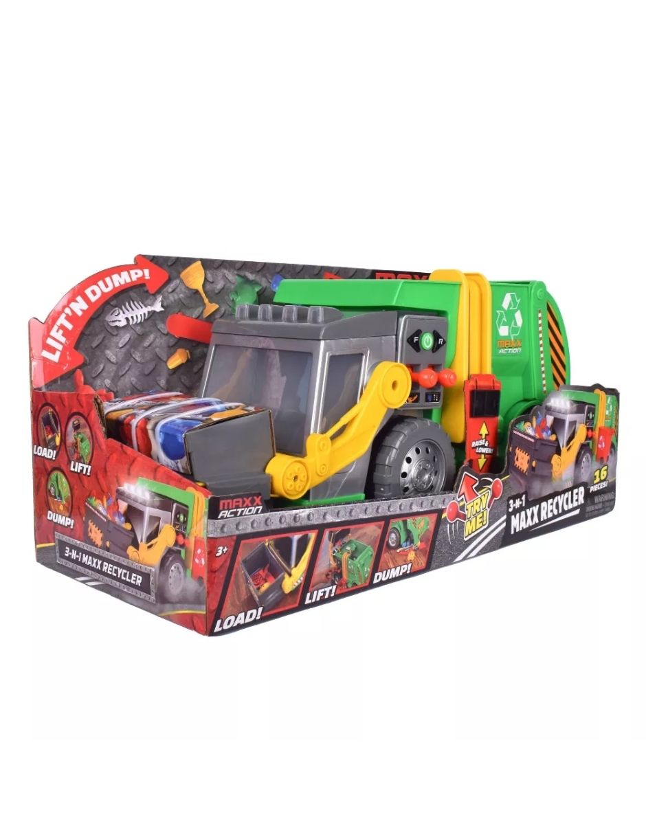Camión de Basura de Juguete 3 en 1 con Joysticks Maxx Action