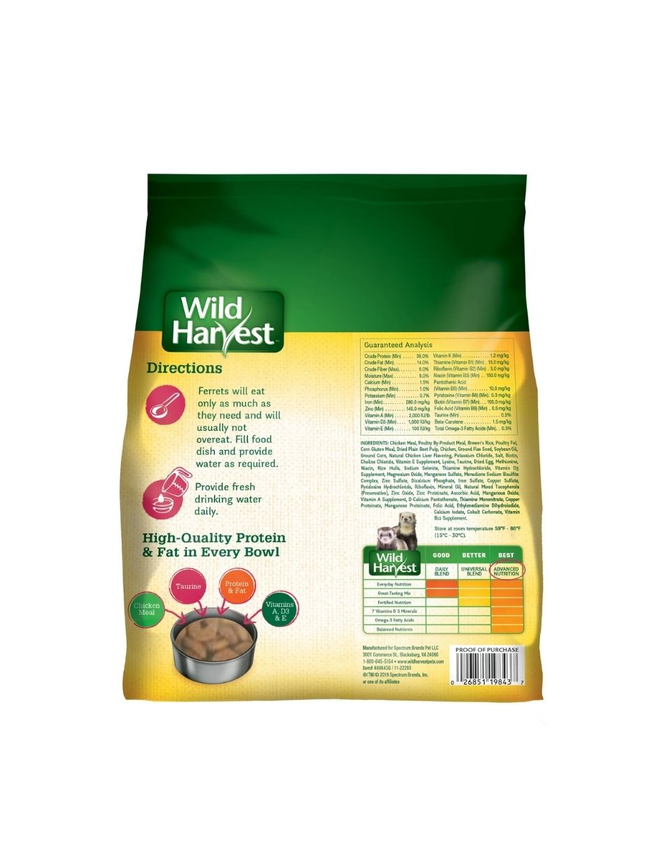 Alimento para Hurones Wild Harvest Nutrición Avanzada – 1.3kg
