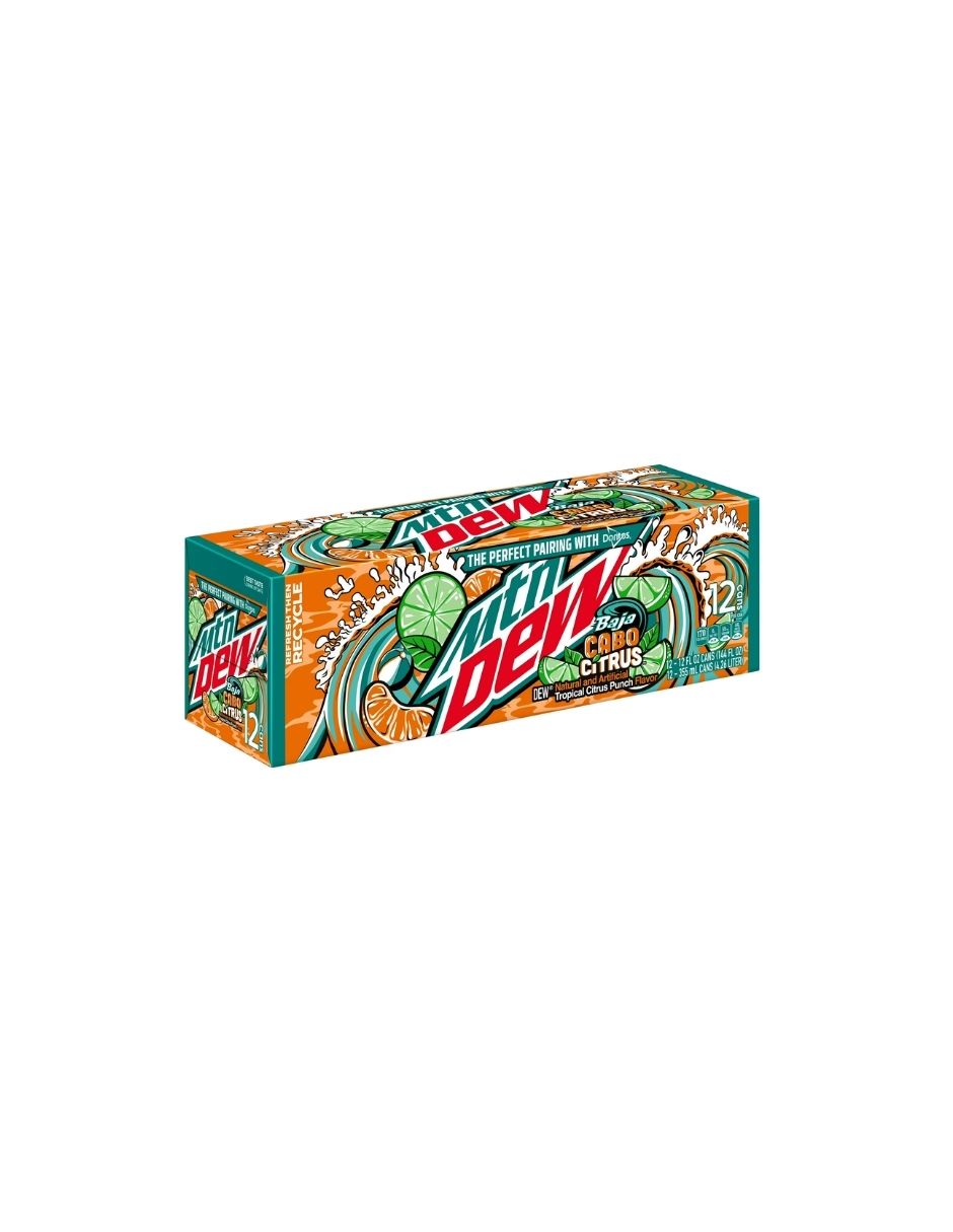 Refresco Cabo Cítrico Mountain Dew Baja Blast 12pack