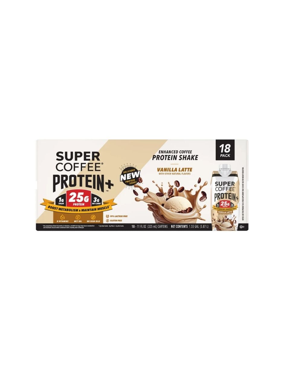 Batido de Café Proteico Super Coffee Protein+ Vainilla Latte 25 g Paquete 18