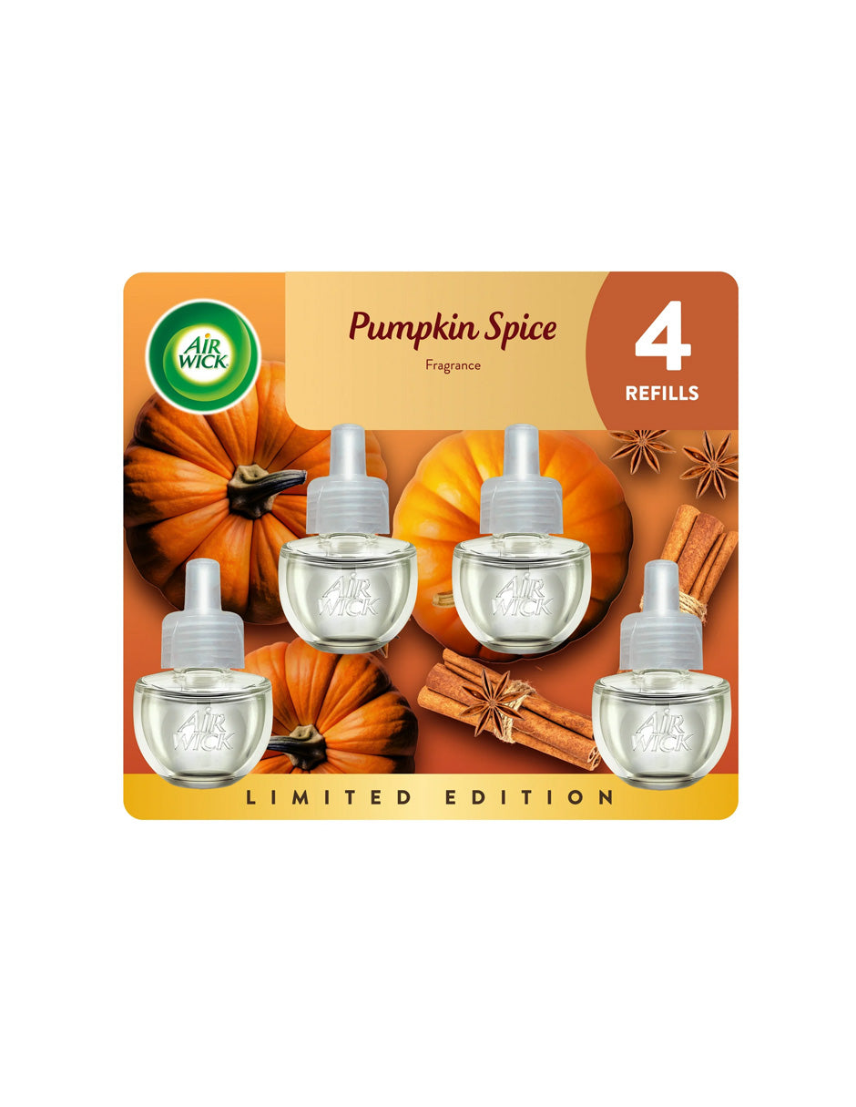 AirWick repuestos de Aceite Perfumado PlugIns, aroma Pumpkin Spice, 4 unidades